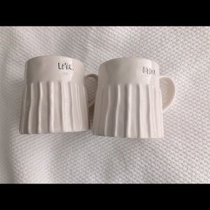 𝅺RAE DUNN  Ribbed DRINK & LOVE Mugs